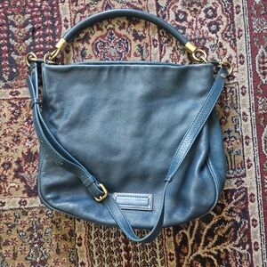 Michael Kors Elegant Blue Leather Handbag